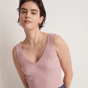 Madewell Ribbed Pink Sleeveless Top